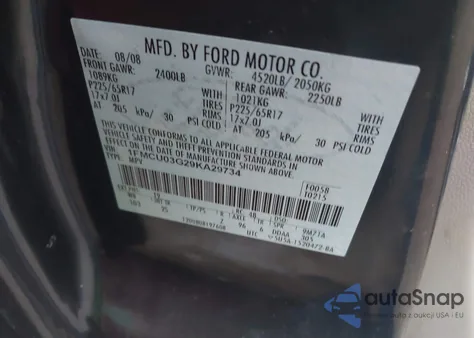 2009 Ford Escape Xlt from USA, damaged, VIN 1FMCU03G29KA29734